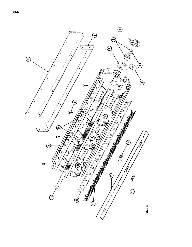 Схема запчастей Case IH 1660 - (084) - RUB BAR CYLINDER AND FILLER PLATES, BEFORE S/N 8359001 (66) - THRESHING