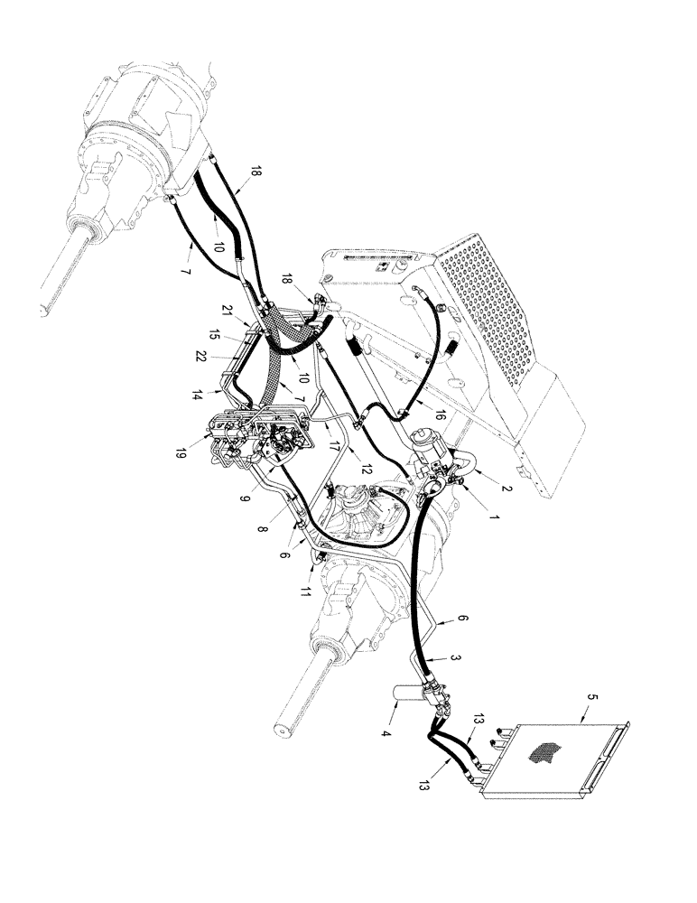 Схема запчастей Case IH STX425 - (01-04[03]) - PICTORIAL INDEX - AXLE LUBRICATION CIRCUIT, 400 SERIES AXLE, ASN JEE0106701 (00) - PICTORIAL INDEX