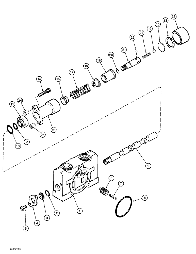 Схема запчастей Case IH 890 - (8-26) - EXTERNAL HYDRAULIC CONTROL VALVE, BOOM SPOOL SECTION (08) - HYDRAULICS