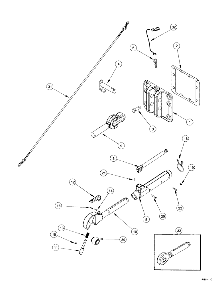 Схема запчастей Case IH MX180 - (9-118) - TOP LINK, HITCH, EUROPE ONLY (09) - CHASSIS/ATTACHMENTS