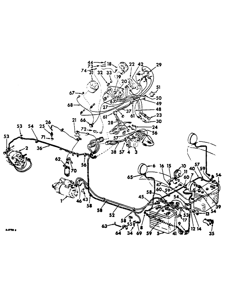 Схема запчастей Case IH 2544 - (G-20) - ELECTRICAL SYSTEM, STARTING AND LIGHTING, INTERNATIONAL DIESEL ENGINE TRACTORS (06) - ELECTRICAL SYSTEMS