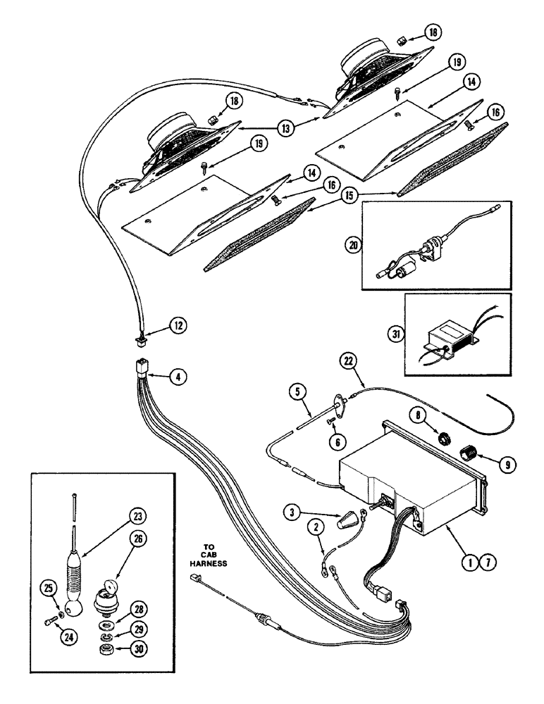Схема запчастей Case IH 3294 - (4-110) - HEADLINER MOUNTED RADIO AND SPEAKERS (04) - ELECTRICAL SYSTEMS