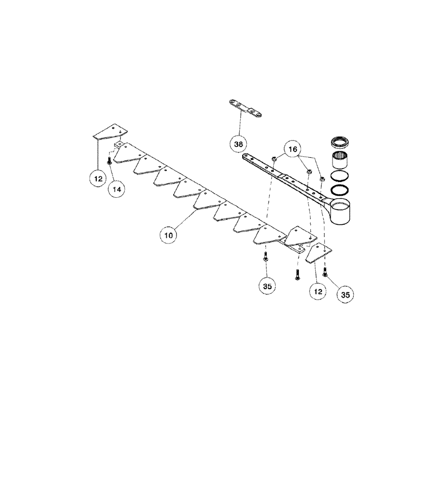 Схема запчастей Case IH 2052 - (09-11) - KNIFE ASSEMBLY, 21.0 FOOT HEADER, SERRATED COARSE SICKLES AND FINE SICKLES (03) - CHASSIS/MOUNTED EQUIPMENT