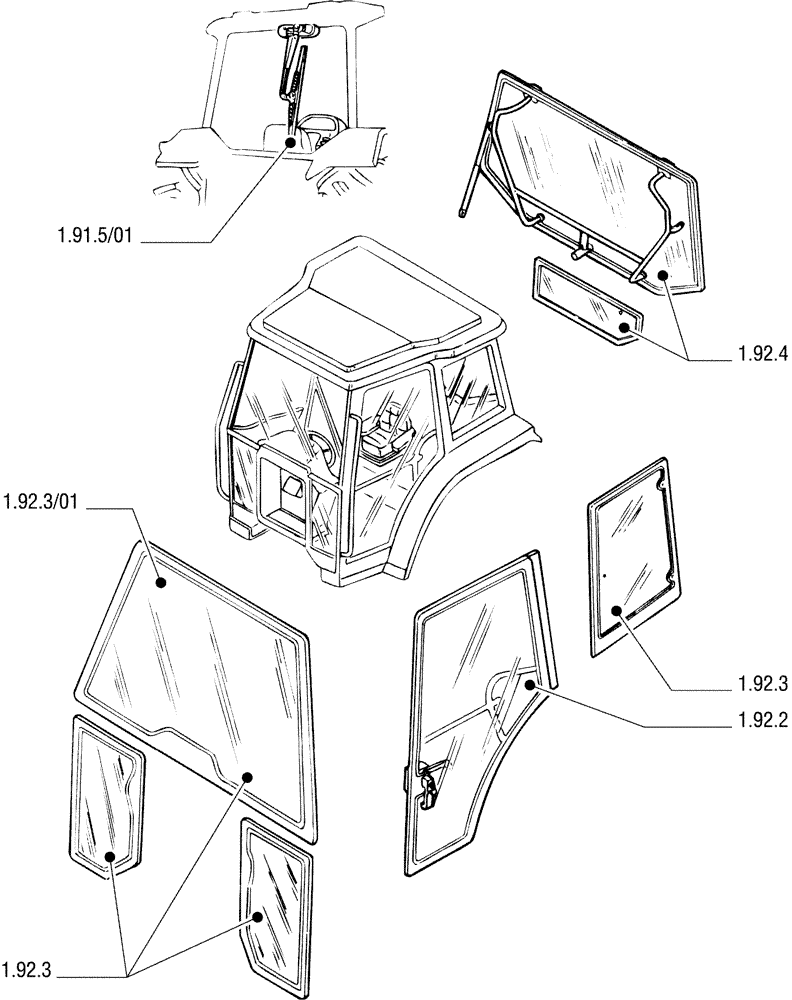 Схема запчастей Case IH JX70U - (SEC. 10[03]) - DRIVERS COMPARTMENT (00) - GENERAL
