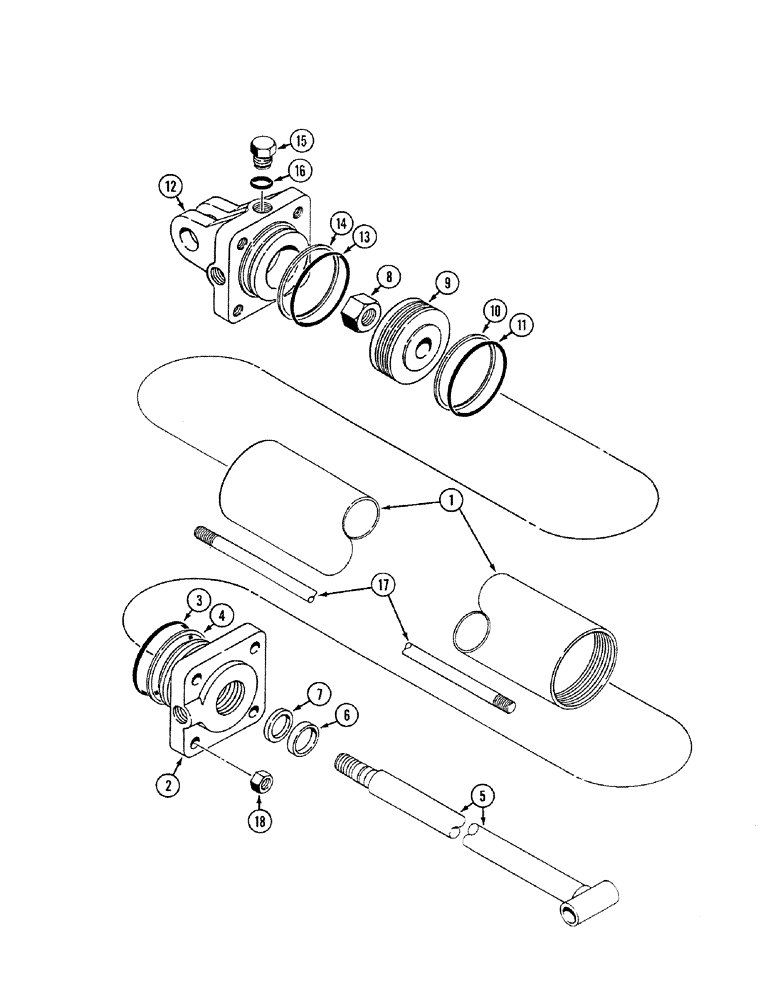 Схема запчастей Case IH 4200 - (08-11) - WING LIFT CYLINDER, 224795C91, 4 ID X 34 INCH STROKE, 26 FT 2 INCH MODELS (08) - HYDRAULICS