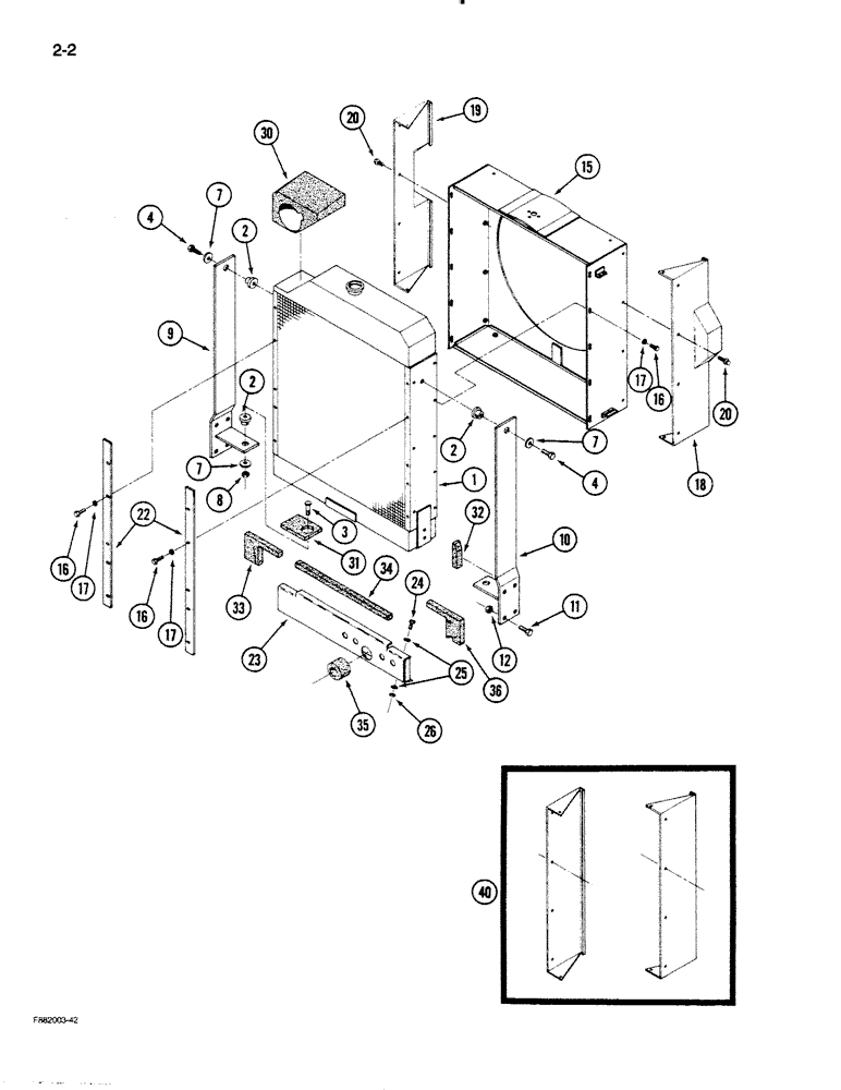 Схема запчастей Case IH STEIGER - (2-002) - RADIATOR MOUNTING (02) - ENGINE