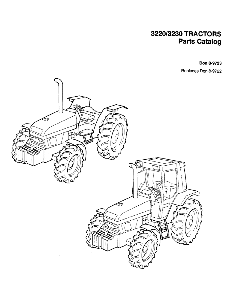 Схема запчастей Case IH 3220 - (1-001) - 3220/3230 TRACTORS PARTS CATALOG (00) - PICTORIAL INDEX