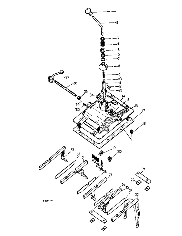 Схема запчастей Case IH 276 - (4-23) - GEAR SHIFTER MECHANISM AND TRANSMISSION CASE COVER, FRONT (06) - POWER TRAIN
