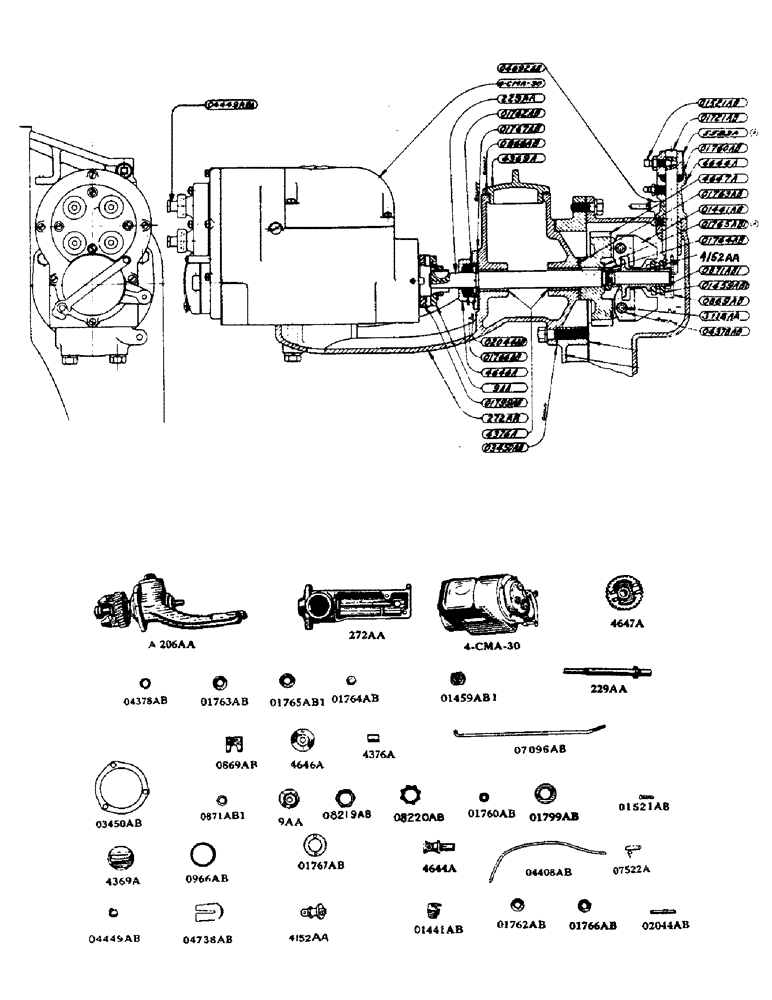 Схема запчастей Case IH DV-SERIES - (027) - GOVERNOR AND MAGNETO ASSEMBLY, GOVERNOR, PRIOR TO TRACTOR NUMBER 4607033 (03) - FUEL SYSTEM
