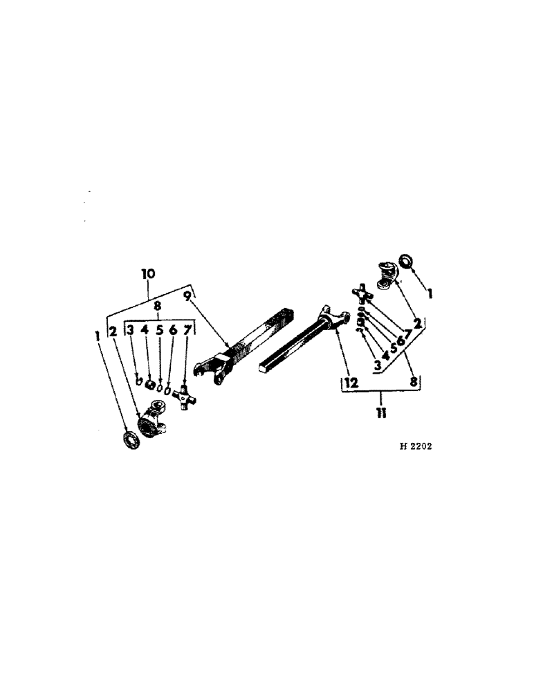 Схема запчастей Case IH 150 - (E-11) - SIDE DRIVE SHAFT UNIVERSAL (ROCKWELL-STANDARD) 