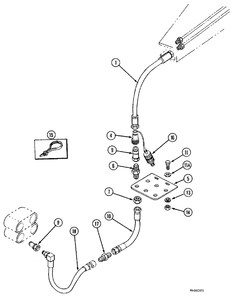 Схема запчастей Case IH L750 - (8-10) - HYDRAULICS - MID MOUNT (2 FUNCTION WITHOUT SELF LEVELING) (08) - HYDRAULICS