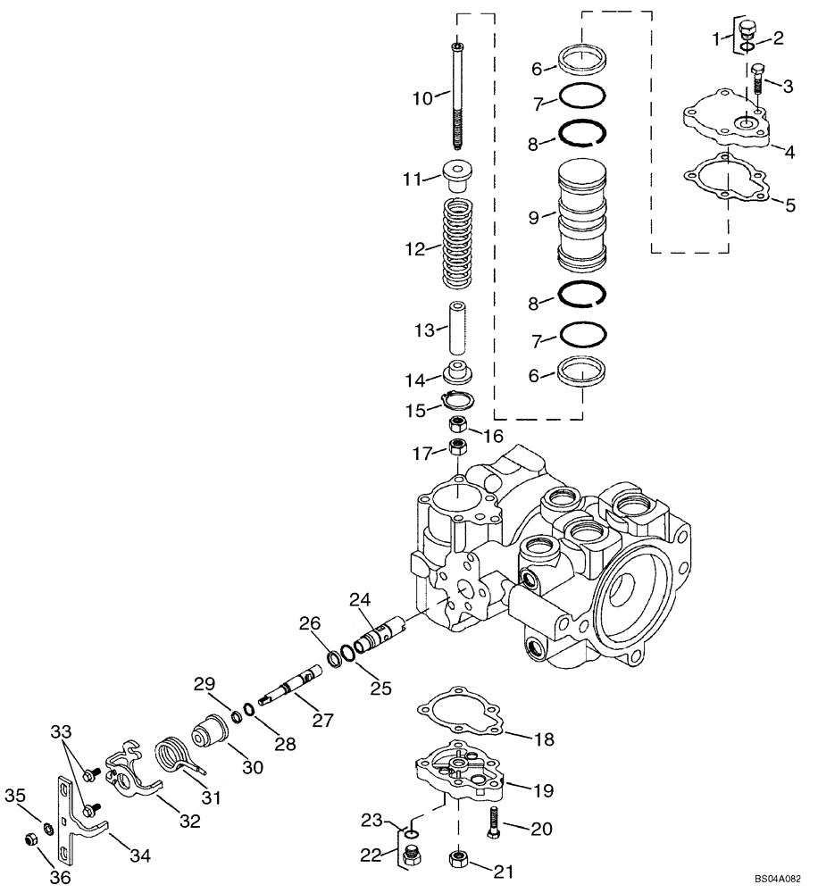 Схема запчастей Case IH 40XT - (06-18) - PUMP, TANDEM (REAR) 404281A2 (06) - POWER TRAIN