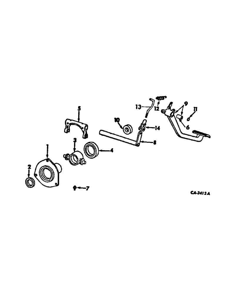 Схема запчастей Case IH 574 - (07-13) - DRIVE TRAIN, CLUTCH CONTROLS (04) - Drive Train