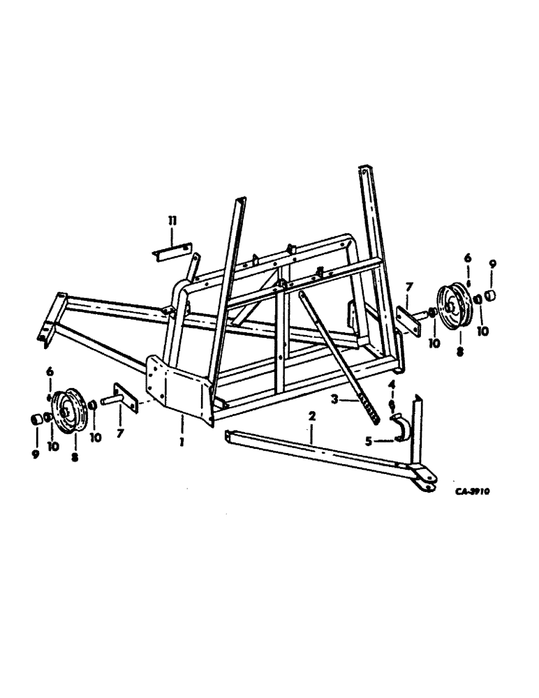 Схема запчастей Case IH 48 - (B-13) - MAIN FRAME, HITCH AND TRANSPORT WHEELS, 48 BLOWERS 