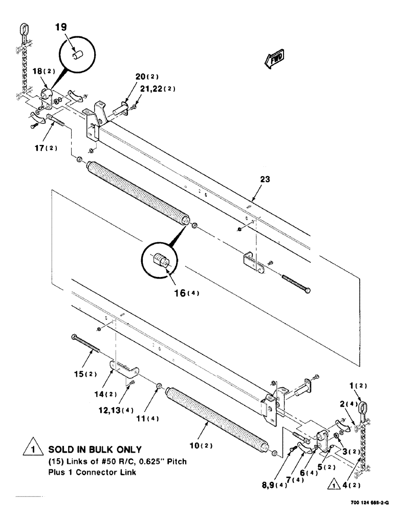 Схема запчастей Case IH 8380 - (5-10) - HAY CONDITIONER SPRING ASSEMBLY, SERIAL NUMBER CFH0009782 AND LATER (09) - CHASSIS