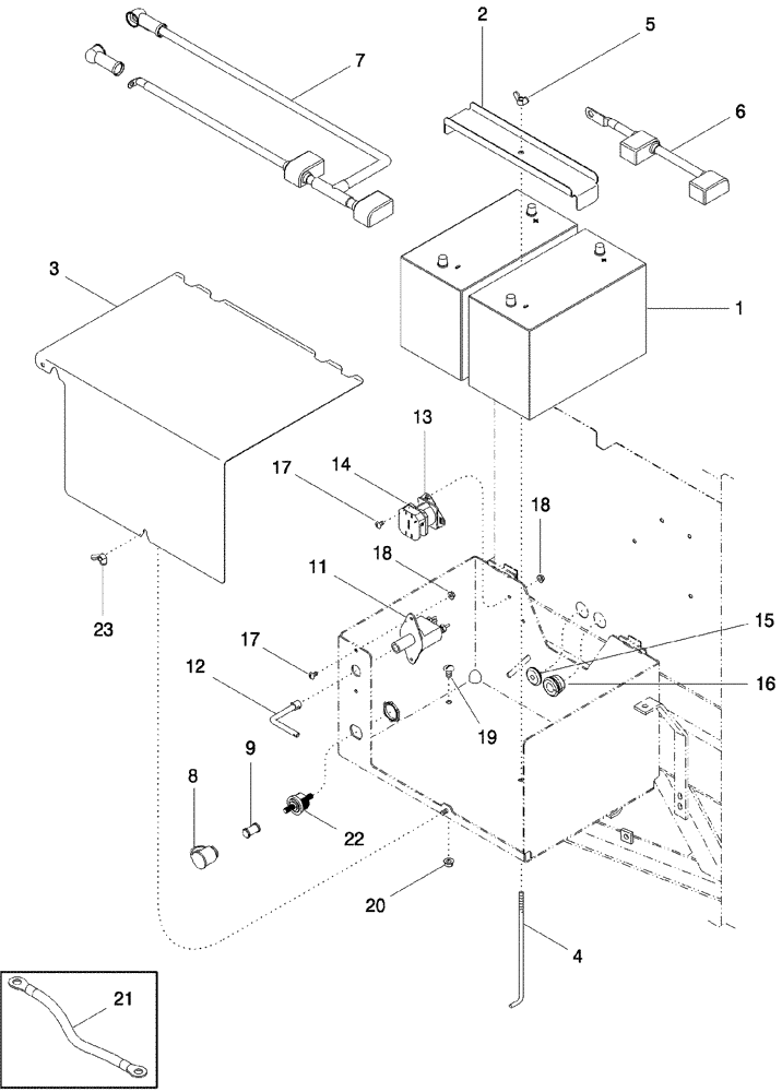Схема запчастей Case IH 620 - (04-18) - BATTERY AND BATTERY CABLES (06) - ELECTRICAL SYSTEMS