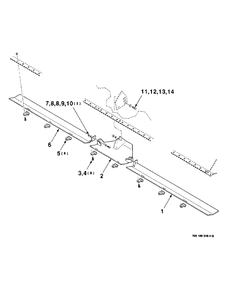 Схема запчастей Case IH 8350 - (7-16) - HEADER WEAR PLATES AND CENTER SKID SHOE ASSEMBLIES (09) - CHASSIS