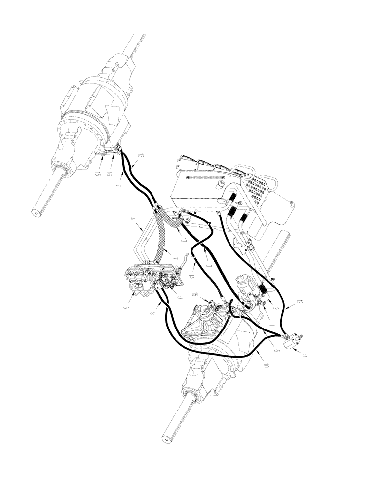 Схема запчастей Case IH STX325 - (01-05[04]) - PICTORIAL INDEX - CHARGE PUMP AND BRAKE CIRCUIT WITH ACCUSTEER, ASN JEE0102001 (00) - PICTORIAL INDEX