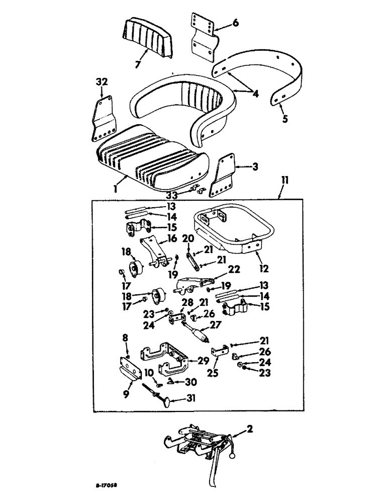 Схема запчастей Case IH 1456 - (13-10) - SUPERSTRUCTURE, VERTICAL ACTING SEAT (05) - SUPERSTRUCTURE
