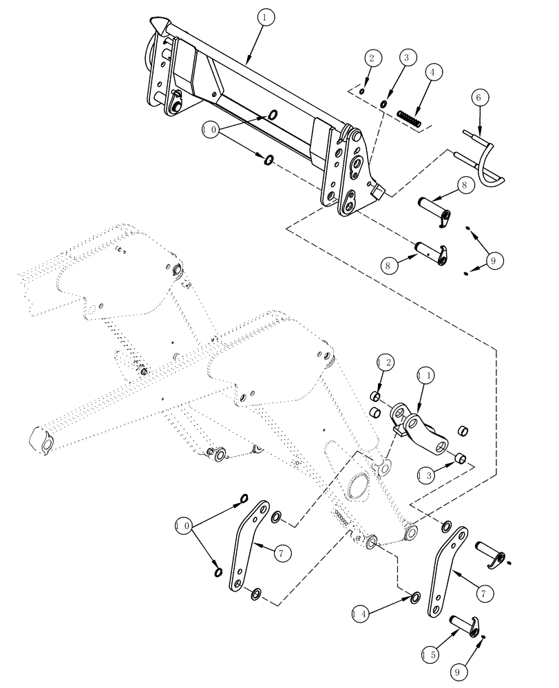 Схема запчастей Case IH L705 - (09-03) - QUICK ATTACH ADAPTER (09) - CHASSIS/ATTACHMENTS