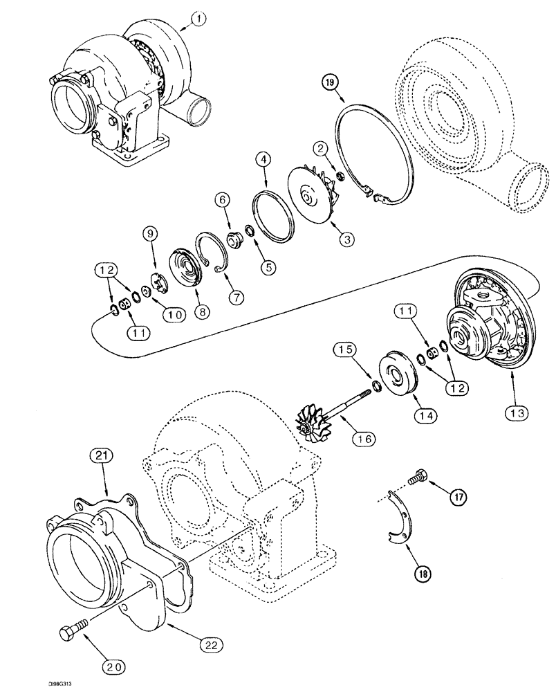 Схема запчастей Case IH SPX3150 - (044) - ENGINE, TURBOCHARGER, SPX3150 (10) - ENGINE