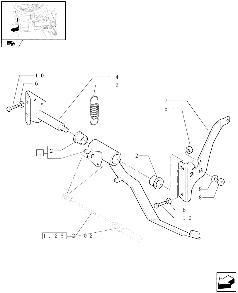 Схема запчастей Case IH FARMALL 75N - (1.92.260) - CLUTCH PEDAL (10) - OPERATORS PLATFORM/CAB