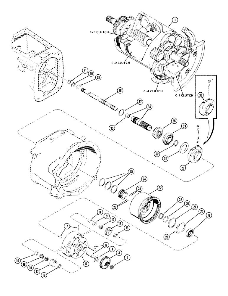 Схема запчастей Case IH 870 - (144) - PLANETARY AND OUTPUT SHAFT, POWER SHIFT (06) - POWER TRAIN