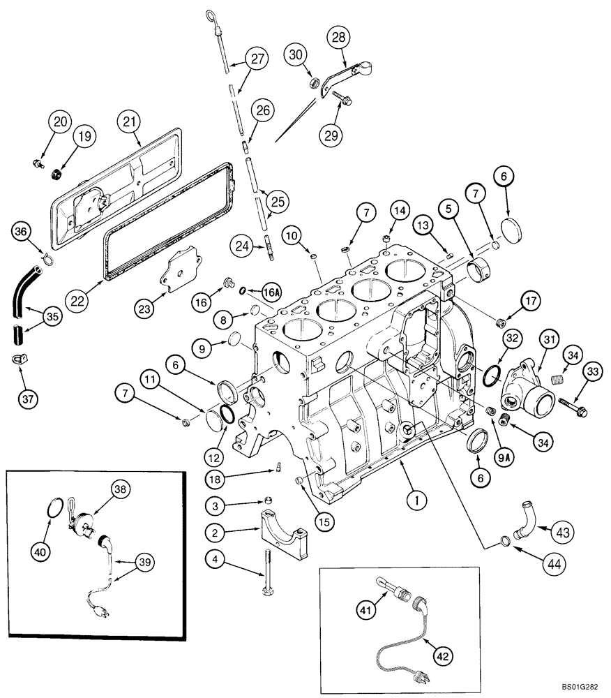 Схема запчастей Case IH 70XT - (02-22) - CYLINDER BLOCK, 4T-390 EMISSIONS CERTIFIED ENGINE (02) - ENGINE