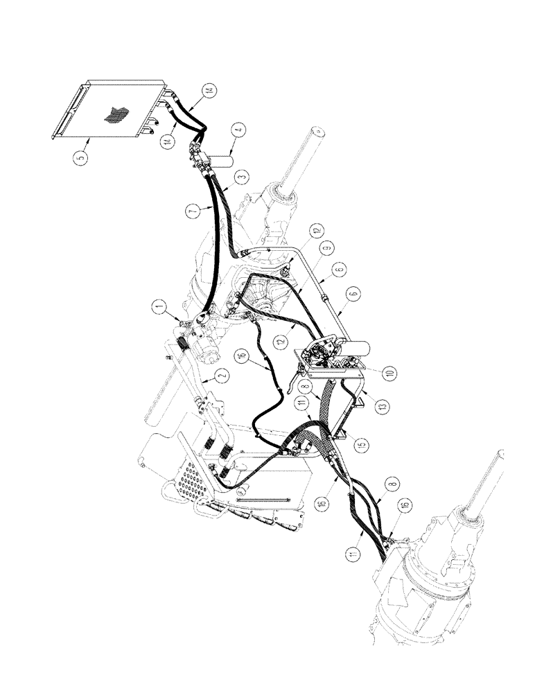 Схема запчастей Case IH STX325 - (01-04[03]) - PICTORIAL INDEX - AXLE LUBE CIRCUIT WITH ACCUSTEER, BSN JEE0102001 (00) - PICTORIAL INDEX