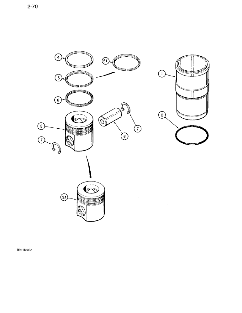 Схема запчастей Case IH 7120 - (2-70) - PISTONS, 6T-830 ENGINE (02) - ENGINE