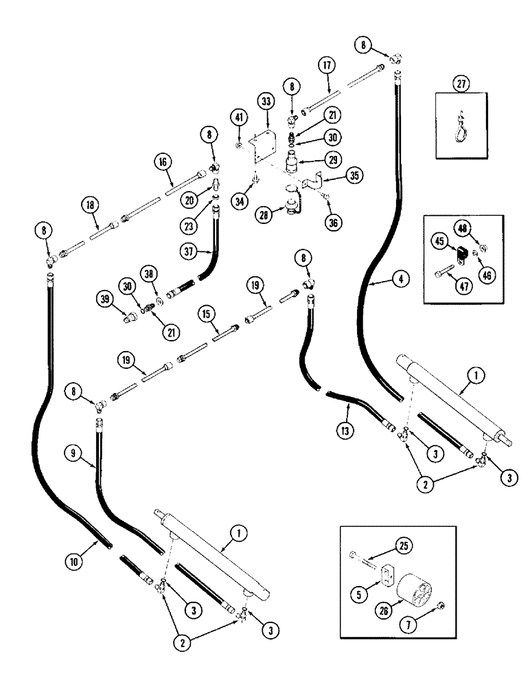 Схема запчастей Case IH 1010 - (8-06) - REEL FORE AND AFT HYDRAULIC SYSTEM, 22.5, 25.0 AND 30.0 FOOT HEADER (35) - HYDRAULIC SYSTEMS