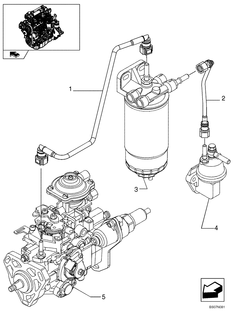 Схема запчастей Case IH 430 - (03-10) - PIPING - FUEL (87530652) (03) - FUEL SYSTEM