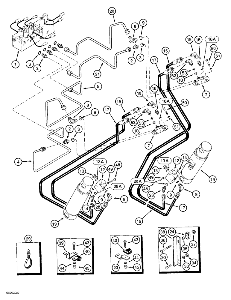 Схема запчастей Case IH 2022 - (8-20) - DRUM CONTROL VALVES AND LIFT CYLINDER SYSTEM (07) - HYDRAULICS