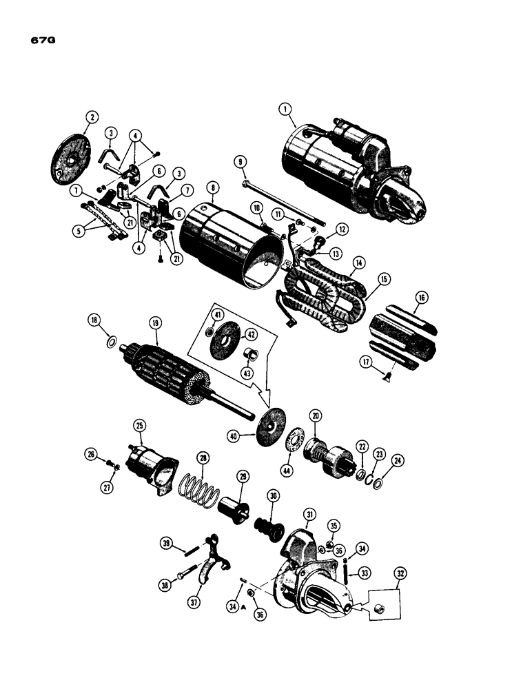 Схема запчастей Case IH 930-SERIES - (067G) - A20873 STARTER, SPARK IGNITION ENGINE (04) - ELECTRICAL SYSTEMS