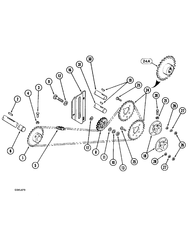 Схема запчастей Case IH 1682 - (9-092) - TAILINGS ELEVATOR DRIVE (09) - CHASSIS ATTACHMENTS