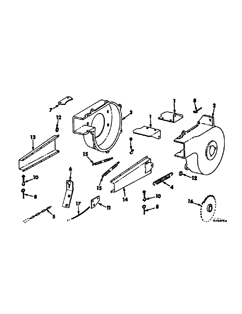 Схема запчастей Case IH 234 - (F-15) - SHELLER, WAGON ELEVATOR FLINGER ATTACHMENT, FOR USE WITH SHELLER UNIT (58) - ATTACHMENTS/HEADERS