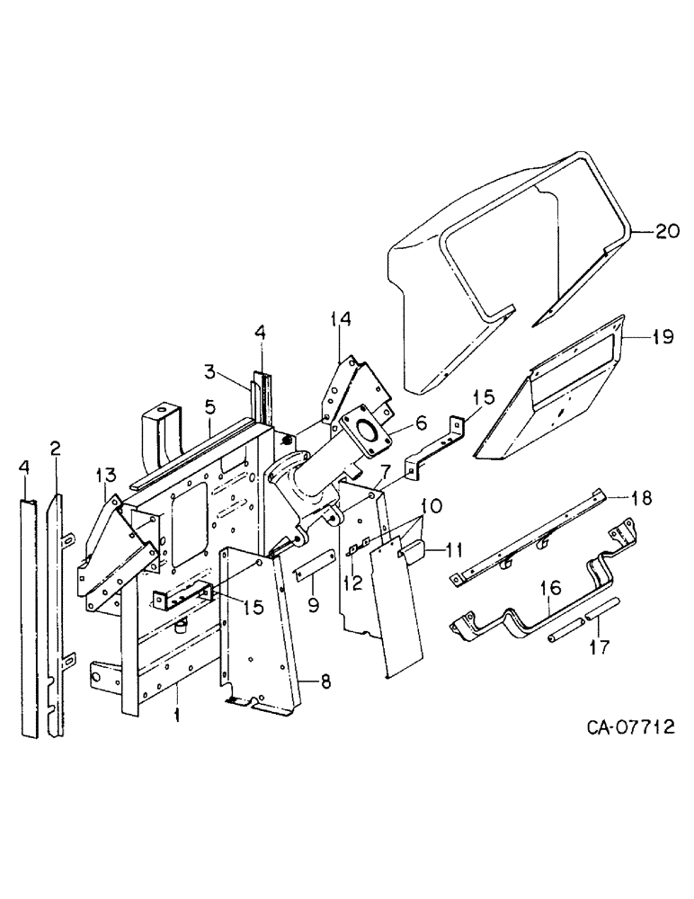 Схема запчастей Case IH 3088 - (13-04) - SUPERSTRUCTURE, STEERING AND GEAR SELECTOR SUPPORTS (05) - SUPERSTRUCTURE