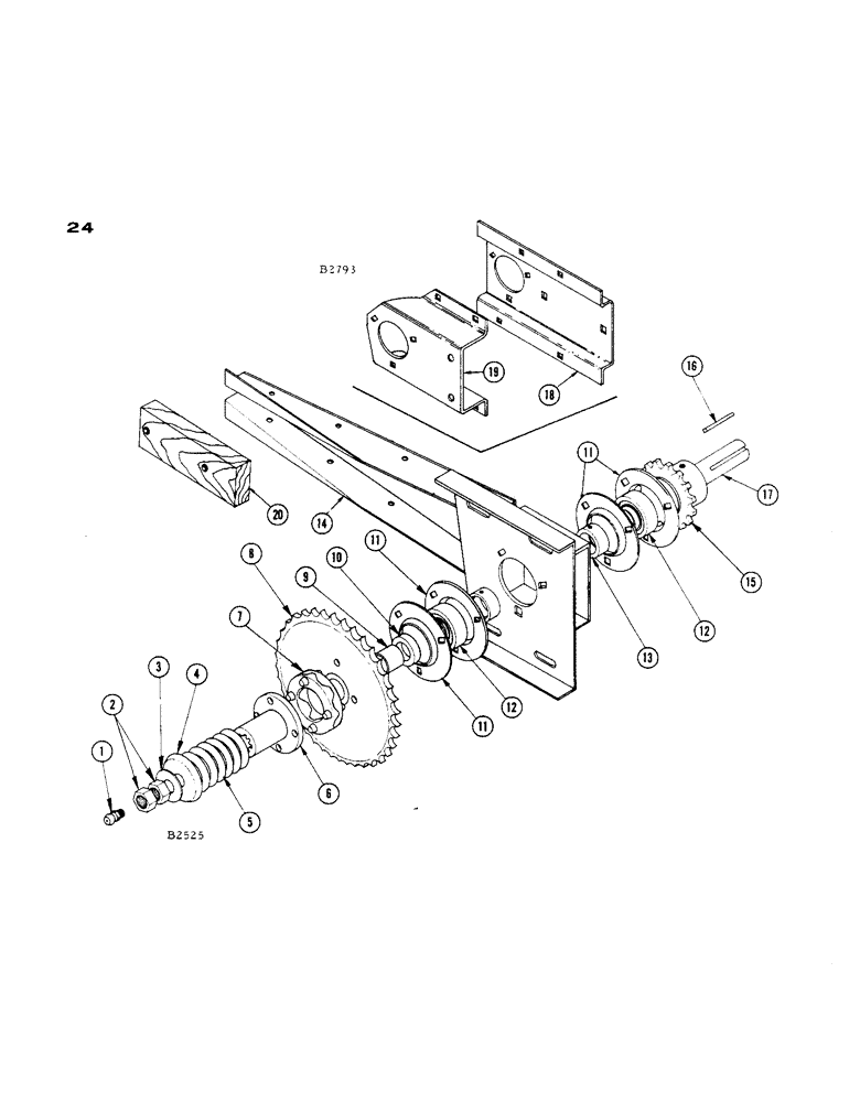 Схема запчастей Case IH 402 - (24) - FEED RAKE DRIVE JUMP CLUTCH (58) - ATTACHMENTS/HEADERS