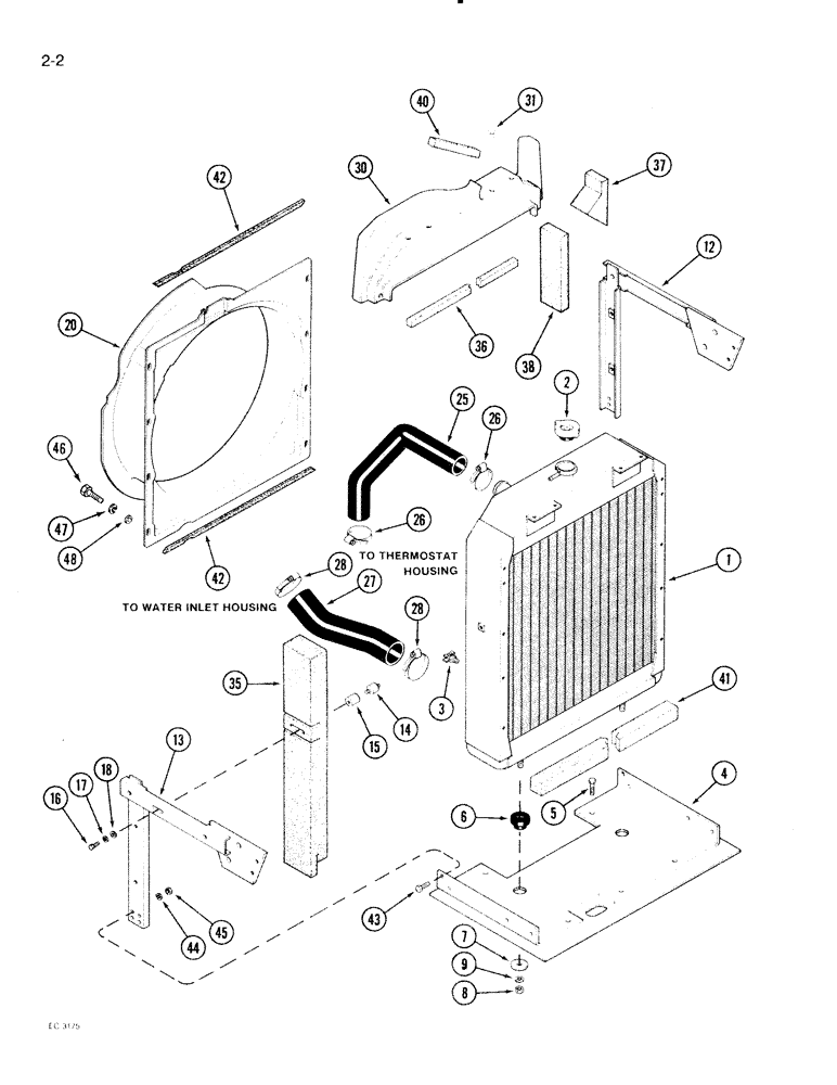 Схема запчастей Case IH 2096 - (2-002) - RADIATOR AND ATTACHING PARTS, 6TA-590 ENGINE (02) - ENGINE