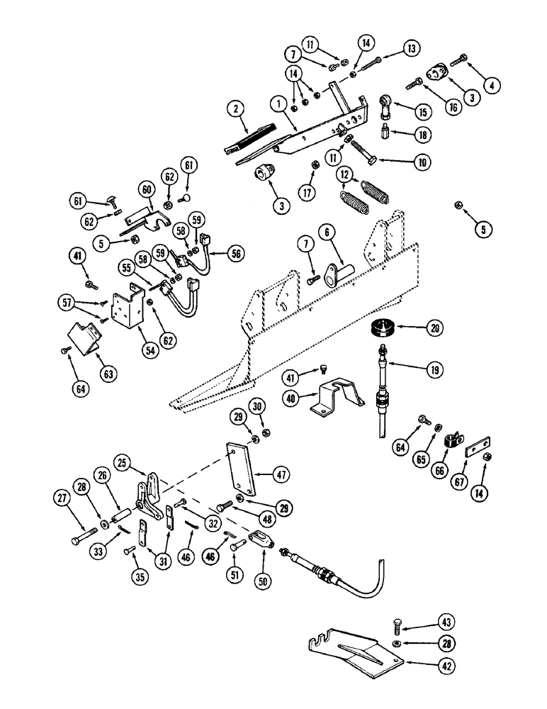 Схема запчастей Case IH 3294 - (6-182) - POWER SHIFT TRANSMISSION, INCHING PEDAL LINKAGE (06) - POWER TRAIN