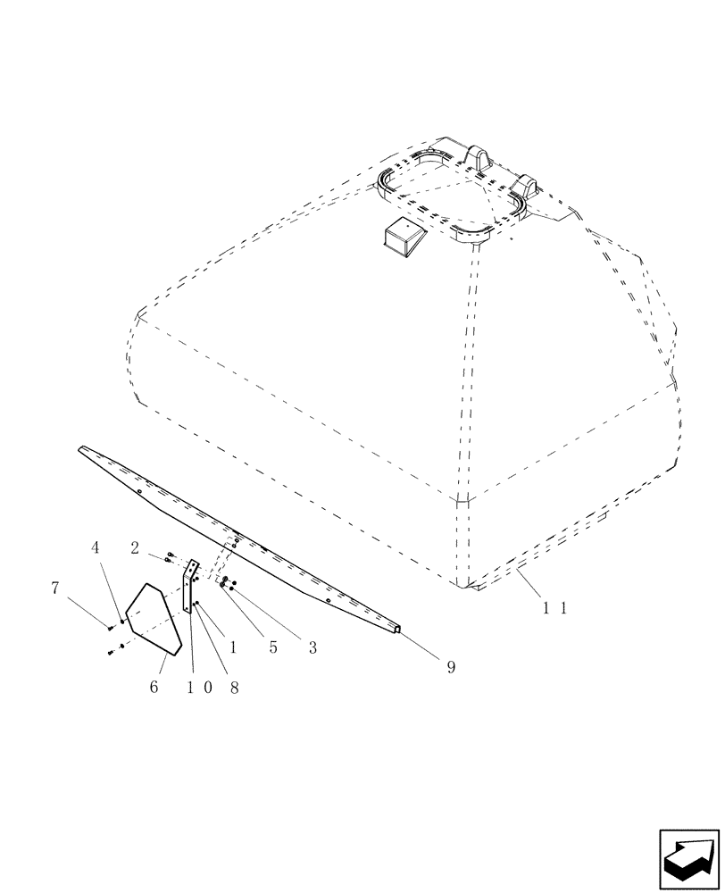 Схема запчастей Case IH 2280 - (39.110.10) - TOW BETWEEN SMV MOUNT (39) - FRAMES AND BALLASTING