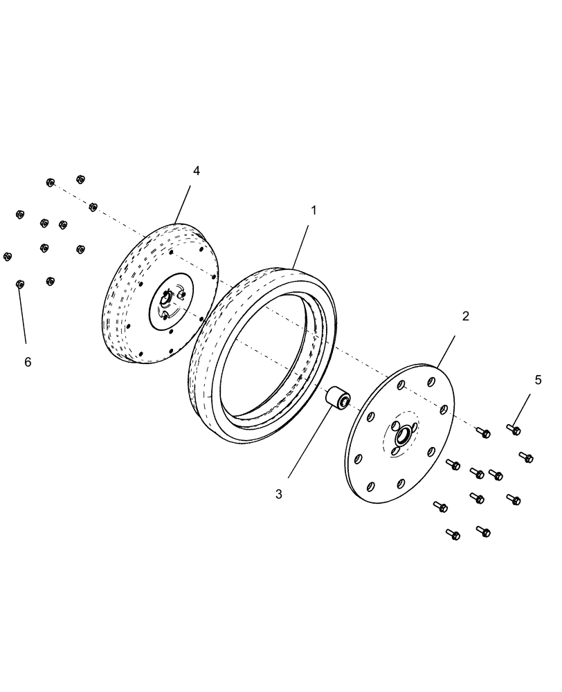 Схема запчастей Case IH 1240 - (44.520.05) - WHEEL 2 3/4" X 16" - 84236944 ASSEMBLY (44) - WHEELS