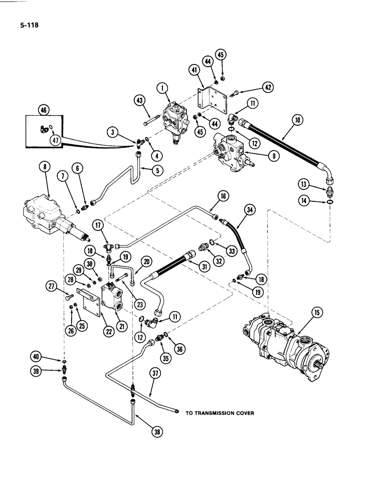Схема запчастей Case IH 4494 - (5-118) - REAR STEERING HYDRAULICS, PRIORITY AND CONTROL VALVES, PRIOR TO P.I.N. 8865595 (05) - STEERING