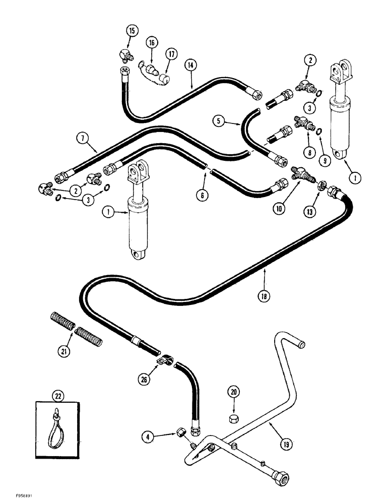 Схема запчастей Case IH 9380 - (8-088) - THREE POINT HITCH HYDRAULICS, MANUAL CONTROLLED HITCH SYSTEM (08) - HYDRAULICS