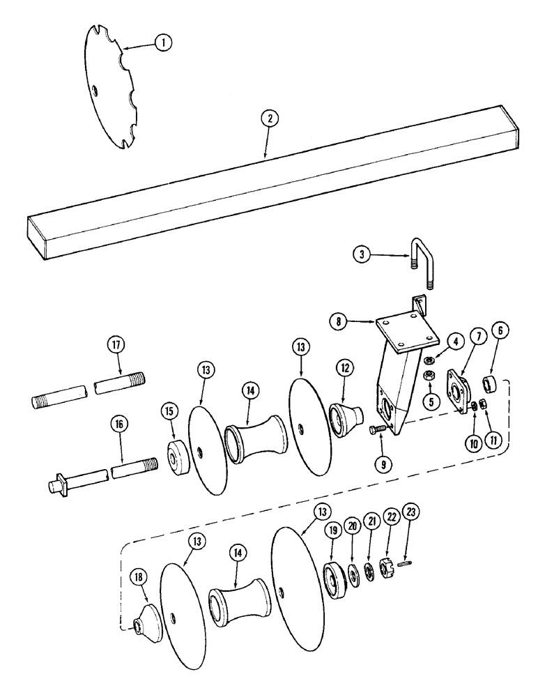 Схема запчастей Case IH RP - (146) - REAR GANG - 10-1/2 INCH (266.7 MM) SPACING, 10 FOOT (3.1 M) CUT 