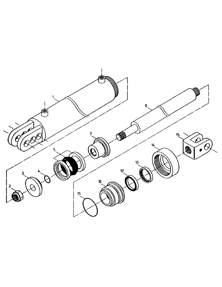 Схема запчастей Case IH 7000 - (B01-05) - HYDRAULIC CYLINDER, CROPDIVIDER LIFT ARMS Hydraulic Components & Circuits
