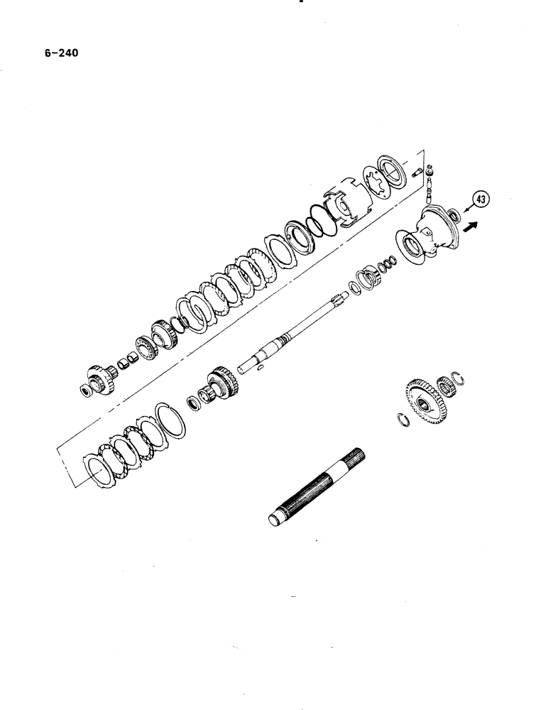Схема запчастей Case IH 485 - (6-240) - TWO SPEED POWER SHIFT, P.I.N. 18001 AND AFTER (CONTD) (06) - POWER TRAIN