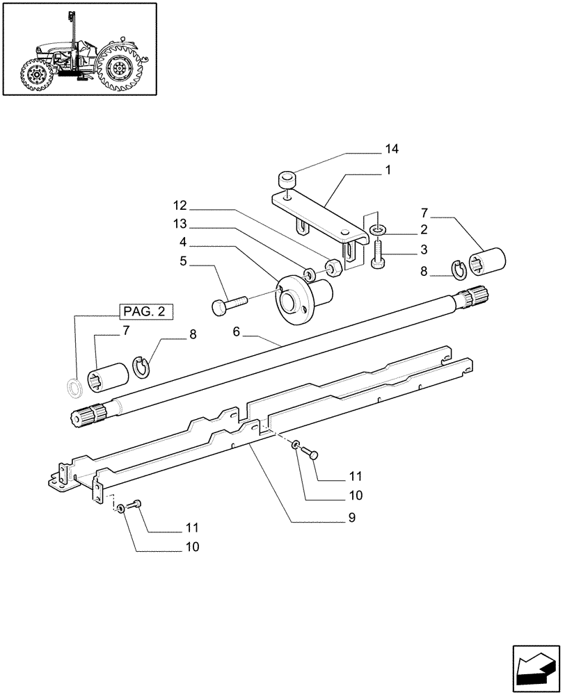 Схема запчастей Case IH JX1085C - (1.38.5[01]) - 4WD PROPELLER SHAFT (04) - FRONT AXLE & STEERING