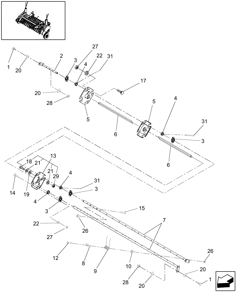 Схема запчастей Case IH RB464 - (13.431[1]) - 2M WIDE PICKUP, REEL, 12" & 85" TINE BAR.....SEE FIGURE NOTE FOR SERIAL NUMBERS. (13) - FEEDER