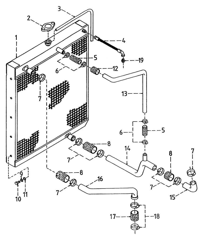Схема запчастей Case IH 7700 - (C02[15A]) - WATER RADIATOR {6CT} Engine & Engine Attachments